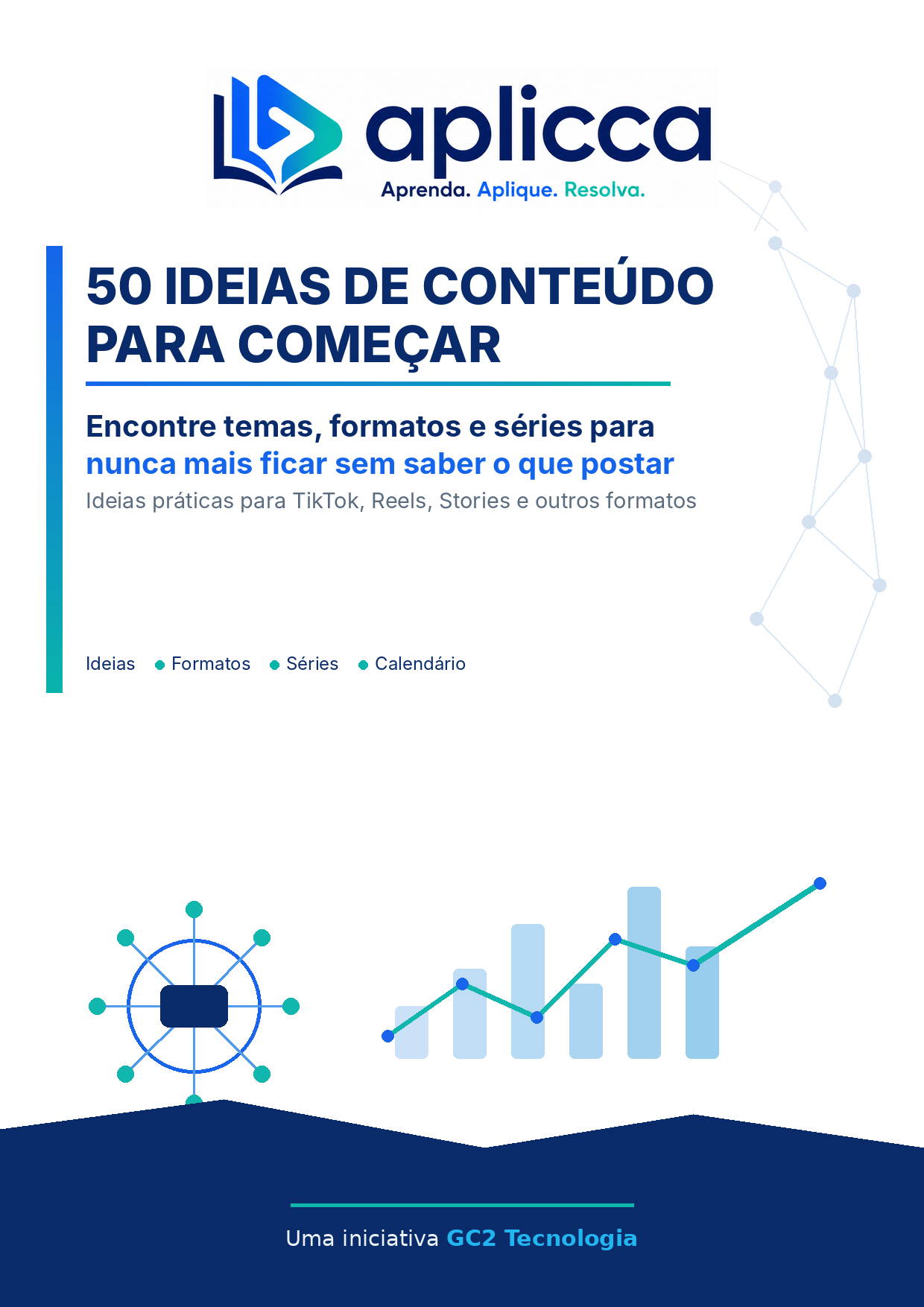 Capa do guia 50 Ideias de Conteúdo para Começar