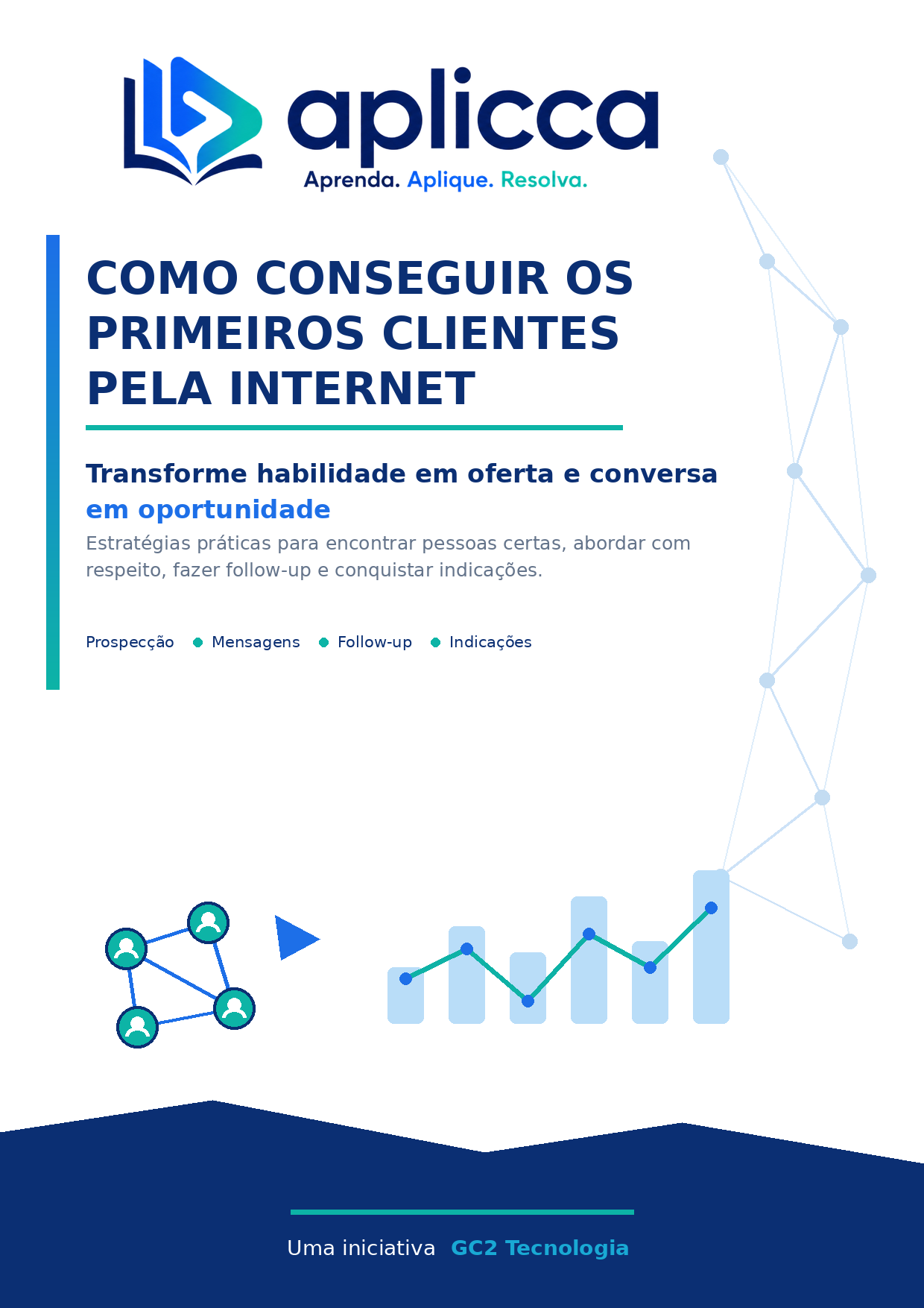 Capa do guia Como Conseguir os Primeiros Clientes pela Internet